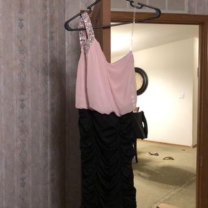 Pink and black dress